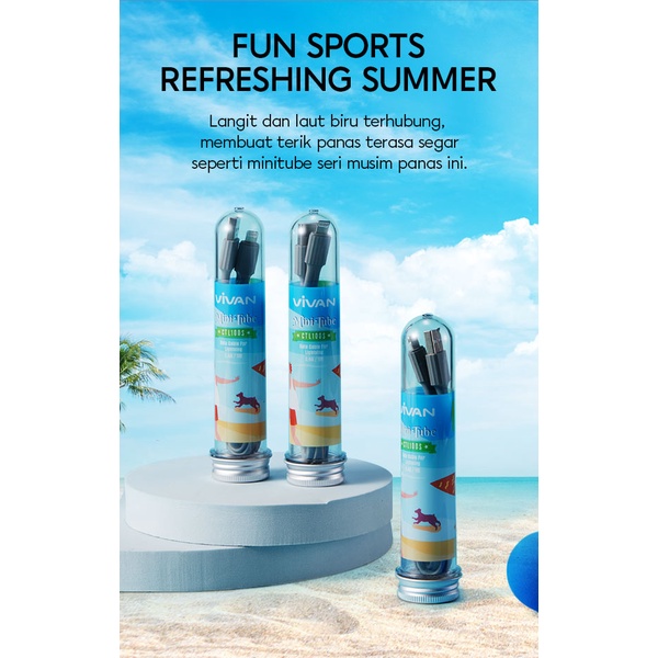 1pcs~KABEL DATA VIVAN CTM100/CTC100/CTL100 2.4A MINI TUBE FOR ANDROID &amp; IPHONE FAST CHARGING PERPCS