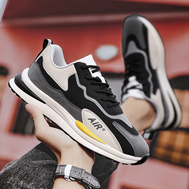 Mainland Sepatu Sneakers Pria Sport Sepatu Olahraga Jogging PU Fashion Outdoor Kekinian KSR707