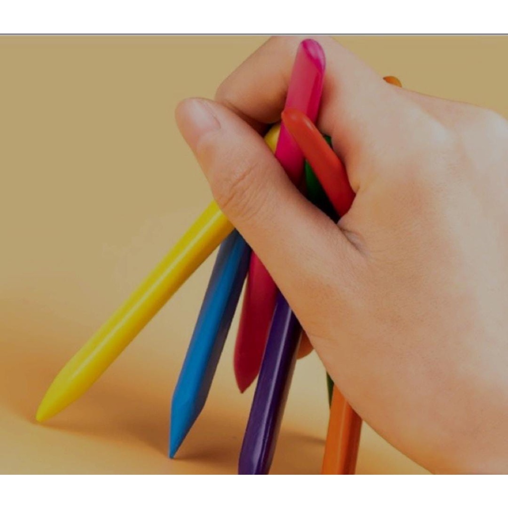 [ASS] Plastik Crayon Pastel Segitiga warna-warni