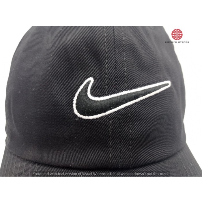 hat / topi nike - heritage 86 swoosh wash cap original 943091010 black