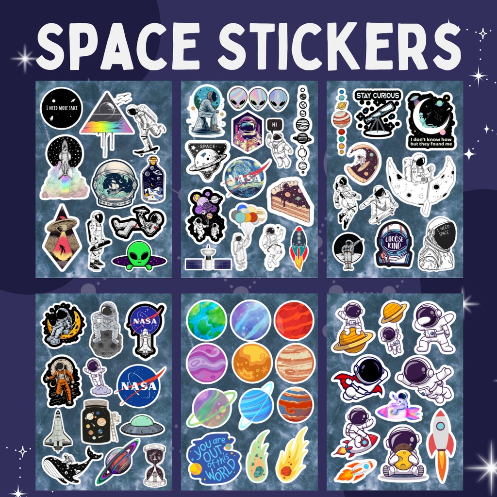 Space Astronout  stickers pack stiker astronot luar angkasa estetik aesthetic jurnal