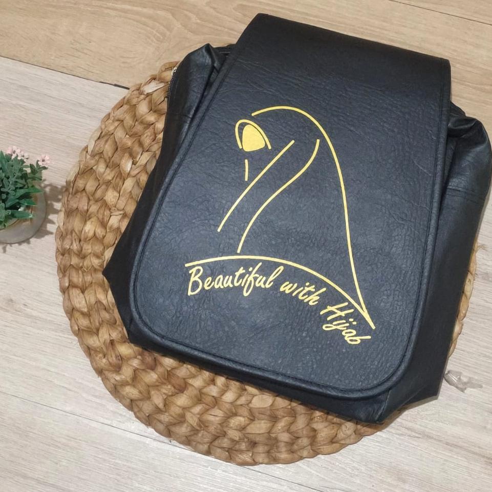 Tas Ransel Beautiful with Hijab Muslimah Niqab Wanita Cadar Hitam Ninedouze ‣ HNL.10Ma23ᵁ