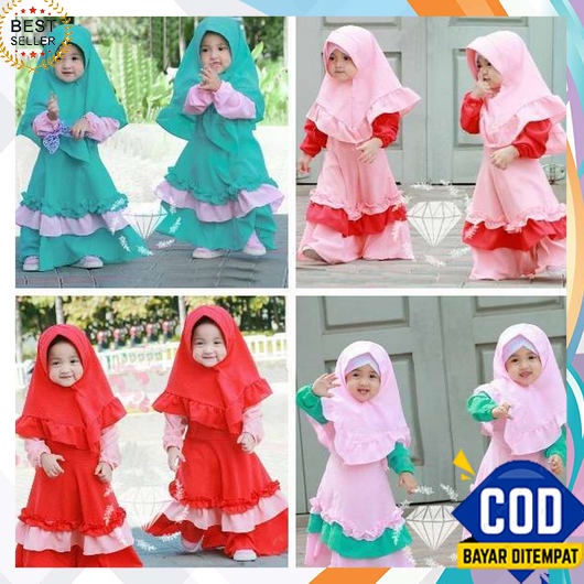 Baju Gamis Anak Perempuan 2023 Umur 7 8 Tahun Cewek 10 12 3 4 13 5 2 Tunik Muslim Santri Mini Anak-A