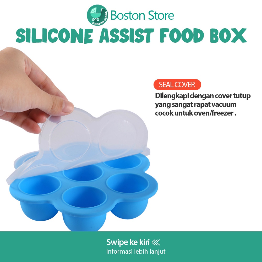 Bostonstore Piring Makan Bayi Silicon Anti Tumpah Slip Multifungsi 7 lubang Froze / Cetakan Kue Silikon / Cetakan Kue Silikon Tahan Panas / Cetakan Kue Silikon Tebal / Cetakan Kue Silikon Bulat / Cetakan Kue Silikon Bisa Kukus / Cetakan Makanan Anak