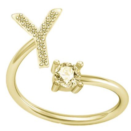 MMM Cincin Wanita Fashion / GOLD / Korea Cincin Wanita Huruf P - Z # BISA COD