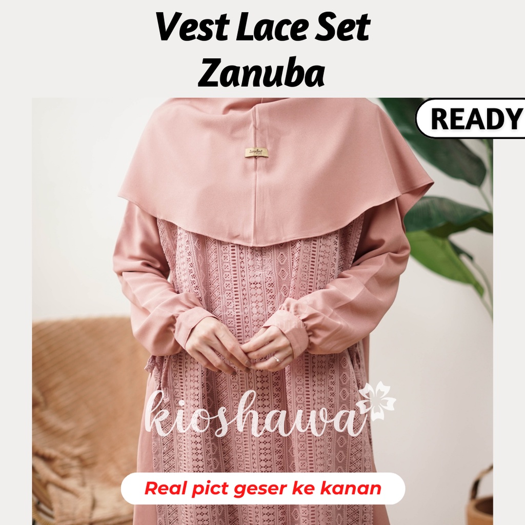 Vest Lace Set Zanuba KiosHawa . Gamis Set Brokat Brukat Terbaru Ramadhan Raya Ied Iedul Fitri