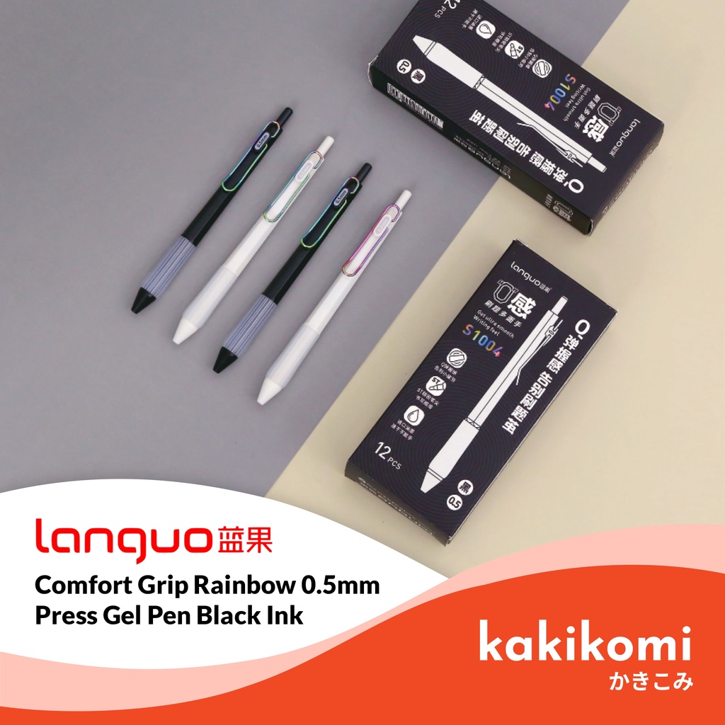 

Bolpoin Clicker Bulpoint Gel 0.5mm Languo Comfort Grip Rainbow Clip Pen Tinta Hitam Pulpen Murah Aesthetic Warna Warni
