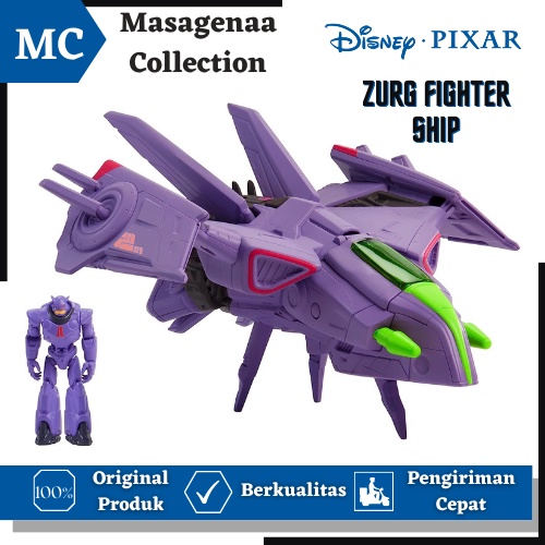 Main Mainan Maenan Disney Pixar Buzz Lightyear Hyperspeed Series Zurg Fighter Ship Action figure Fig