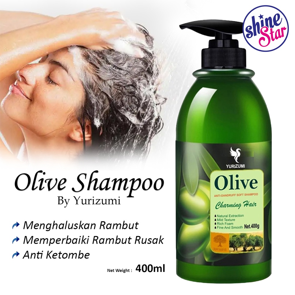 Yurizumi Olive Shampoo Anti Oksidan Shampoo Oil Pemanjang Rambut Dan Pelurus Rambut