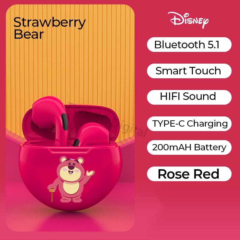 [Garansi 6 bulan] 100% Original Disney Wireless Headset Lotso Bluetooth 5.1 TWS Earphone Dengan Mikrofon Untuk Android IOS