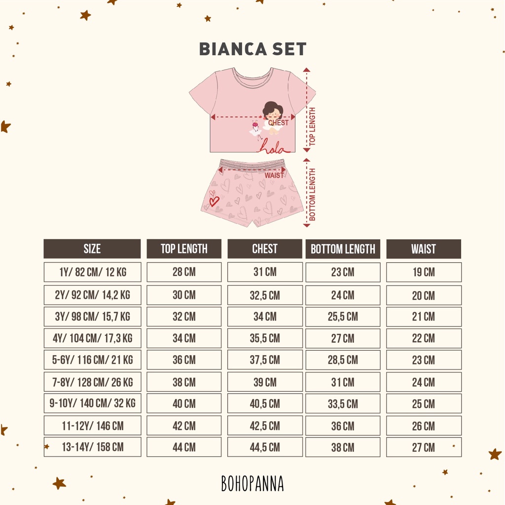 BOHOPANNA THE OVERTEE  BIANCA SET / SETELAN ANAK PEREMPUAN