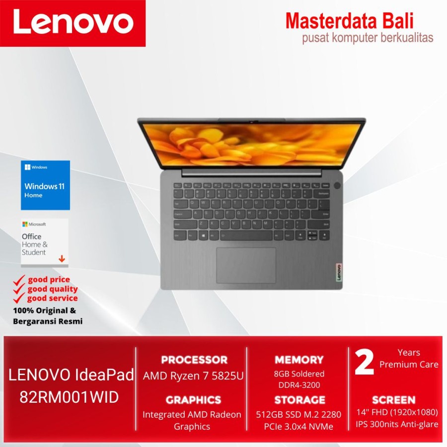 LAPTOP LENOVO IdeaPad 3 14ABA7-82RM001WID AMD Ryzen 7