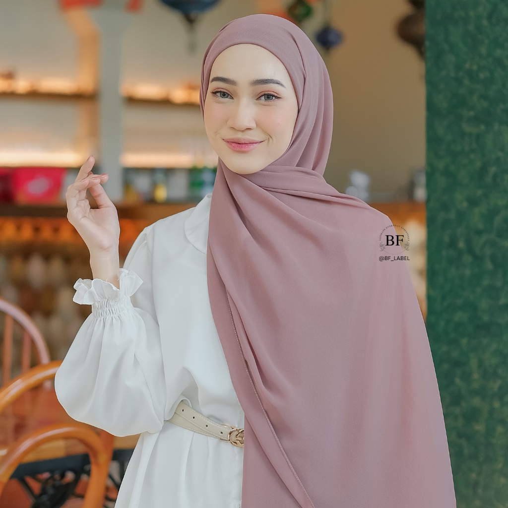 BF Label - Pashmina Instant Inner Ciput 2in1 Murah | Bahan Ceruty Babydoll