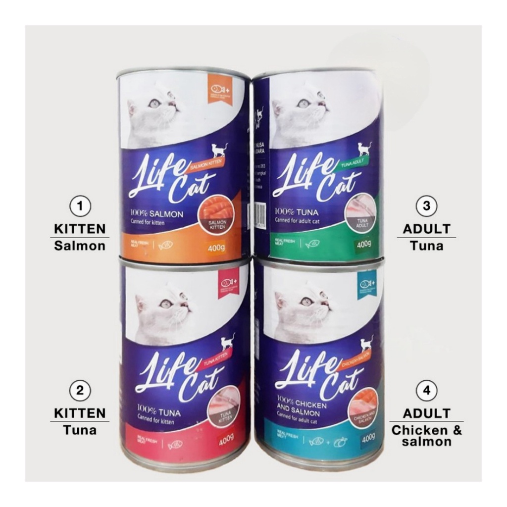 Life Cat / Life Cat PLUS Kaleng 400gr - Makanan Kucing Basah LifeCat