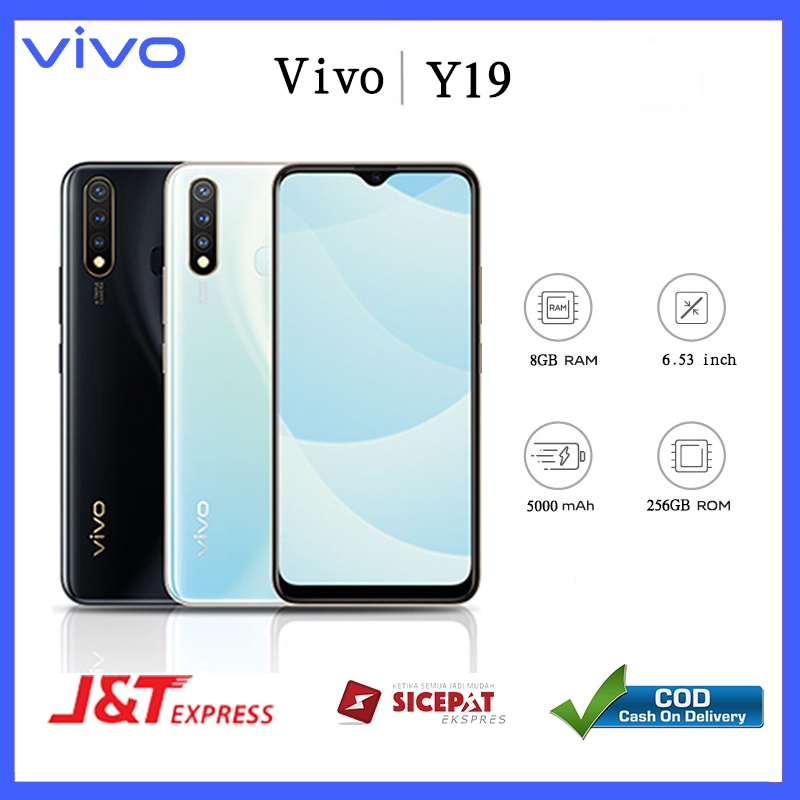 HP Vivo Y19 ori original hp new hp baru ram 8/256GB,6.53 big inches HD screen,8MP+16MP kamera,Hp sma