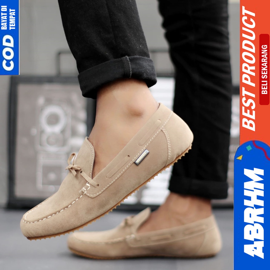 ABRHM- CELTIK Sepatu Slip On Pria Sepatu Casual Pria Sepatu Kulit Asli Pria Sepatu Kasual Semi Formal Kuliah Kondangan Gaya Santai Keren Kekinian Murah Original Terlaris