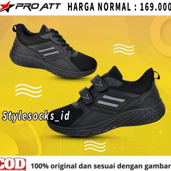 SEPATU PRO ATT ANAK SEKOLAH HITAM POLOS ORIGINAL 100% / SEPATU SEKOLAH