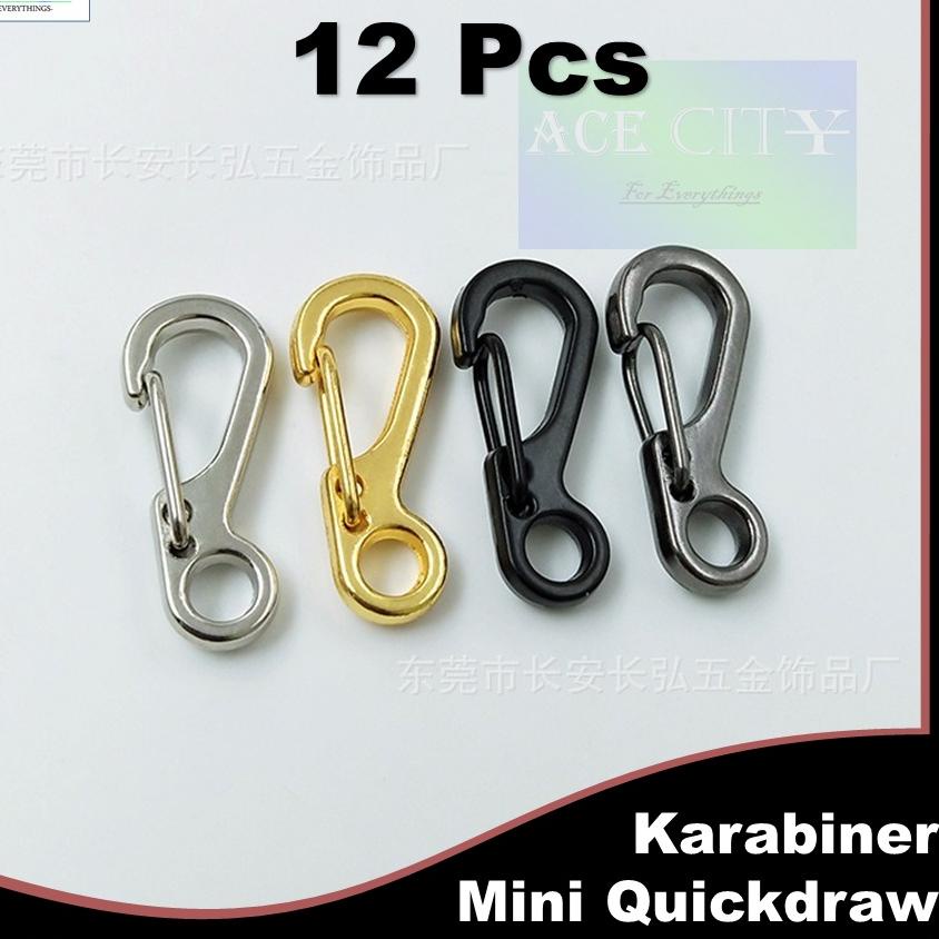 >XC26619<  Carabiner mini gantungan tali masker quickdraw (12Pcs)