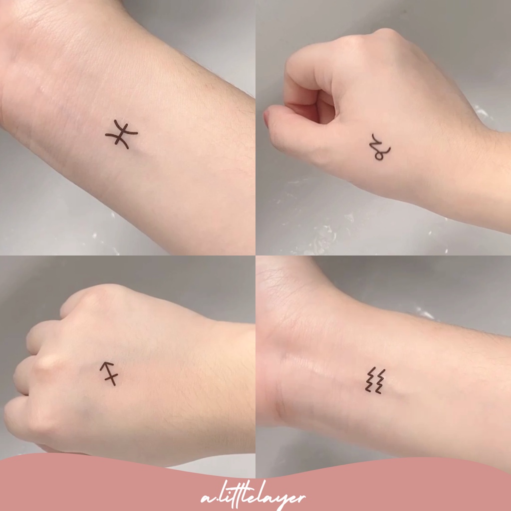 Tato Rasi Bintang Zodiac Constellation Tattoo Simple Constellation and Galaxy Tattoo Temporary tatto