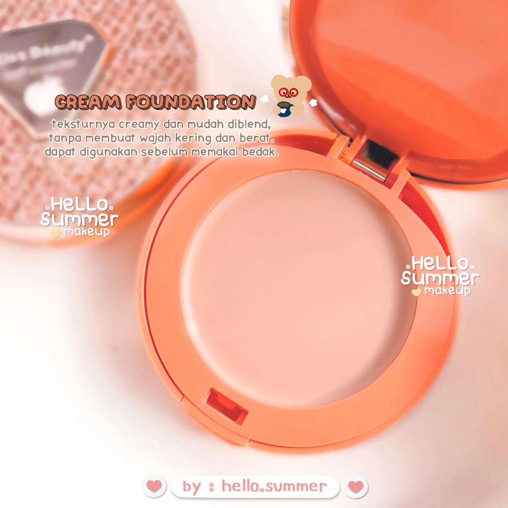 Diamond Peach Soft Powder &amp; Cream Foundation Bedak Padat Full Coverage 20gr KISS BEAUTY Thailand