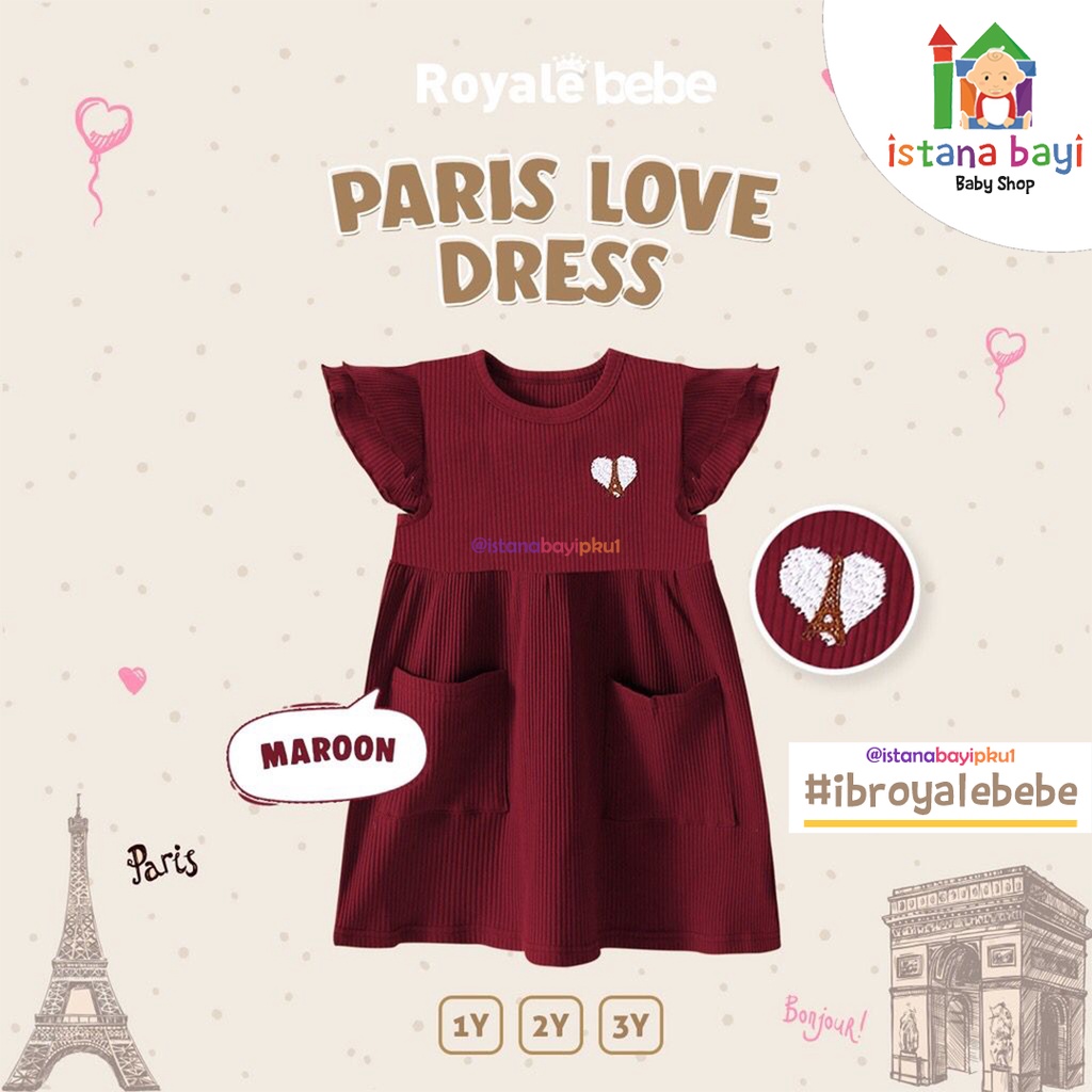 Royale Bebe Paris Love Dress - Dress Anak 1-3 Tahun