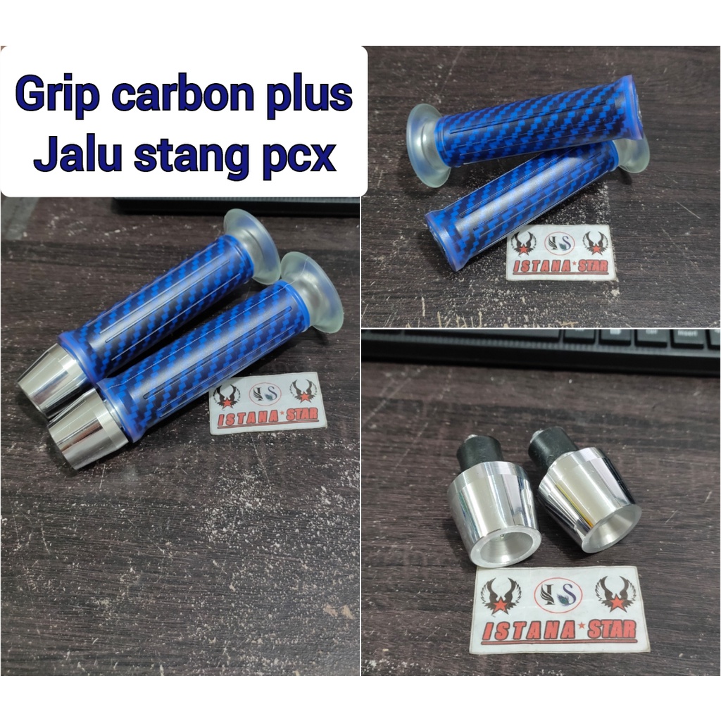 [PAKET] HANDGRIP KARBON DAN JALU STANG PCX CNC UNIVERSAL