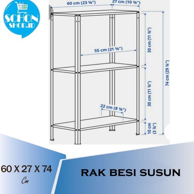 Rak Besi Baja Serbaguna 3 Tingkat Hilis