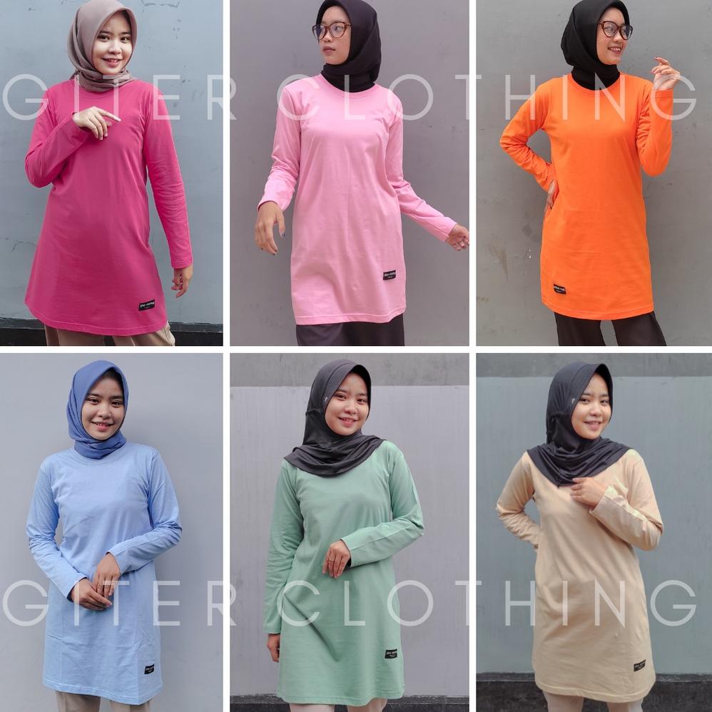 Terbaru kaos tunik giter bahan katun combed original - tunik kaos oversize - baju olahraga muslimah 