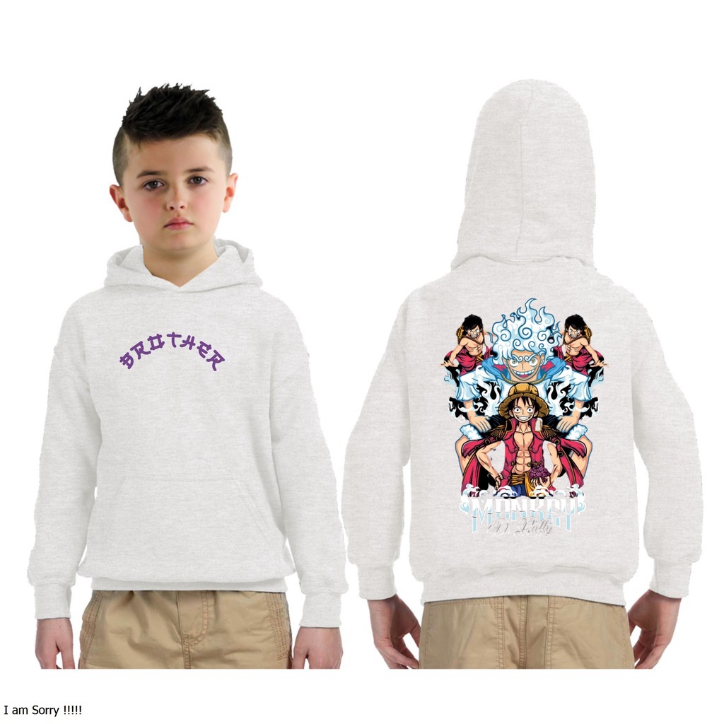 Hodie LUFFY ONE PIECE Anak Usia 6-11 Tahun/Sweater Switer Anak Keren/Hoodie Hodie Anak Anak - Logo Brother