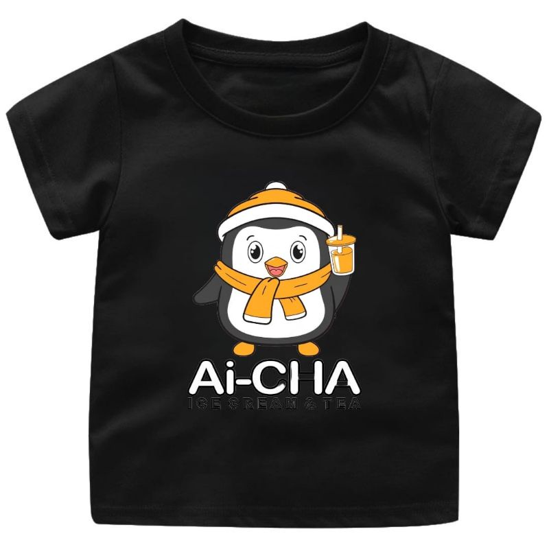 Baju Boneka Ai-CHA EsCream Anak Cewek-Cowok 1-12Tahun uk.S.M.L.XL.XXL.3XL//Atasan kaos Anak Viral Es Cream Ai-cha