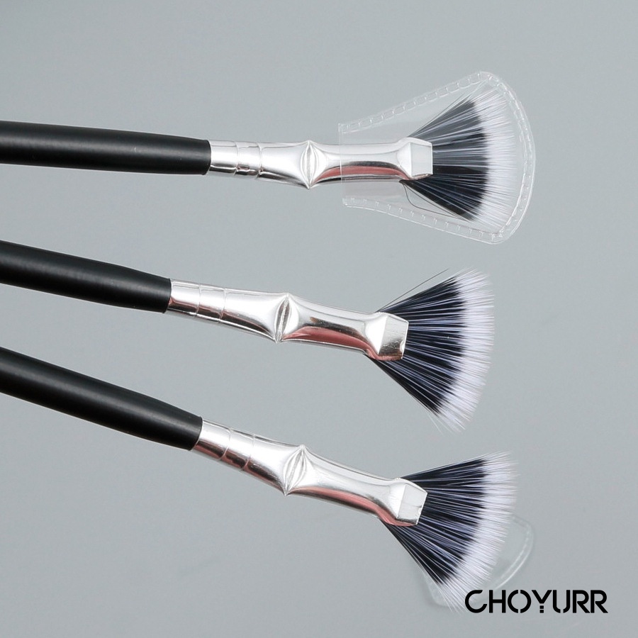 【COD】Profesional Kipas Mini Berbentuk Bengkok Bawah Kuas Bulu Mata Alat Make Up Bulu Mata Berbentuk Kipas Sikat Alis Kepala Datar Makeup Brush Tools-CH