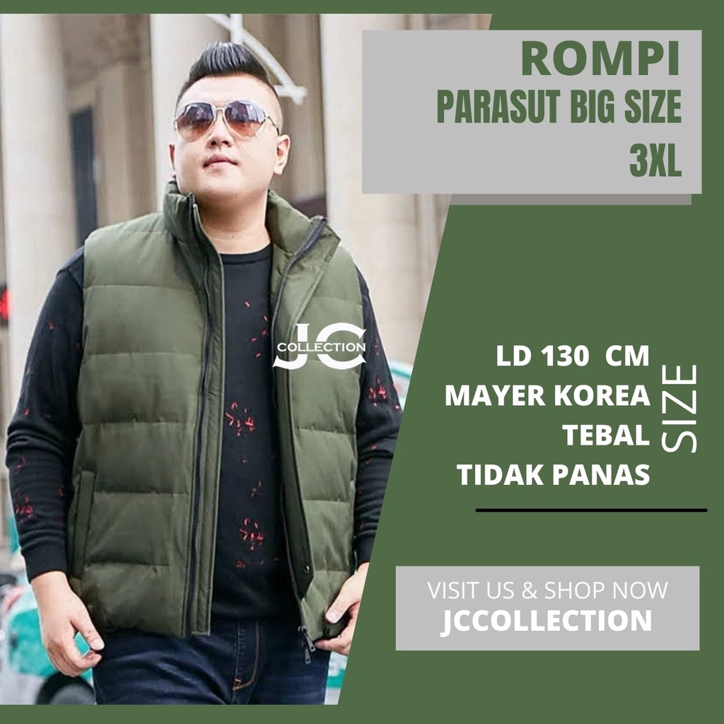 Rompi Parasut Pria Big Size 3XL LD 130 cm / Rompi Motor Pria Jumbo  - JCCollections