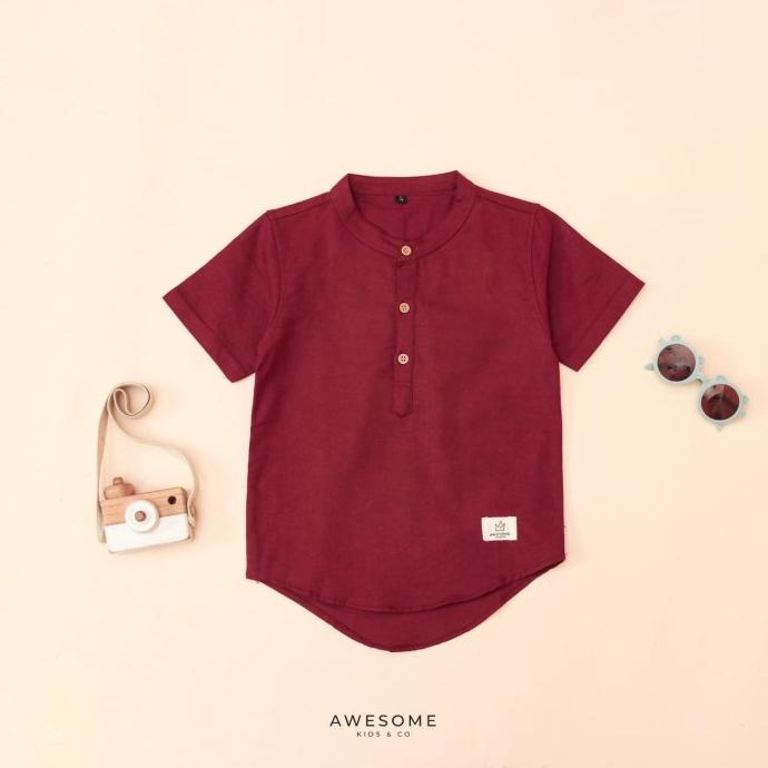 Kemeja Koko Anak Awesome kids&co Almair - Baju Muslim Casual Linen
