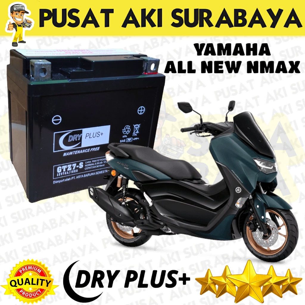 JAMINAN GARANSI ASLI DRYPLUS GTZ7S ACCU GEL BERKUALITAS MOTOR ALL NEW NMAX CB 125R 150R FINO GRANDE SATRIA FU 150 MTZ6S YTZ6V GTZ6V
