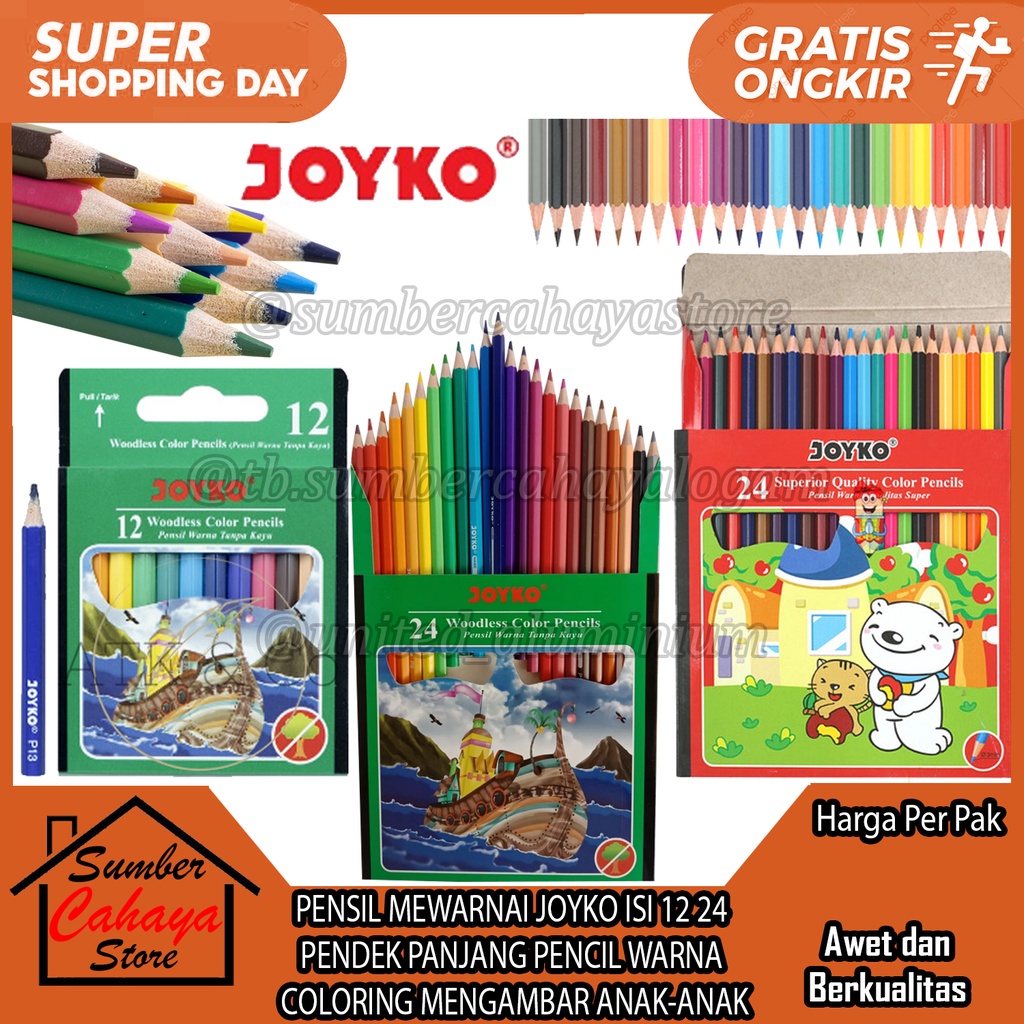 

PENSIL MEWARNAI JOYKO ISI 12 24 PENDEK PANJANG CP-107 CP-104 CP-24PB PENCIL WARNA TANPA KAYU WOODLESS SUPERIOR QUALITY WARNAWARNI COLORING MENGAMBAR GAMBAR CRAYON KRAYON KLASIK KECIL KECIK CERAYON KERAYON MENGGAMBAR COLOR KOLOR KOLOUR ALAT PERLENGKAPAN