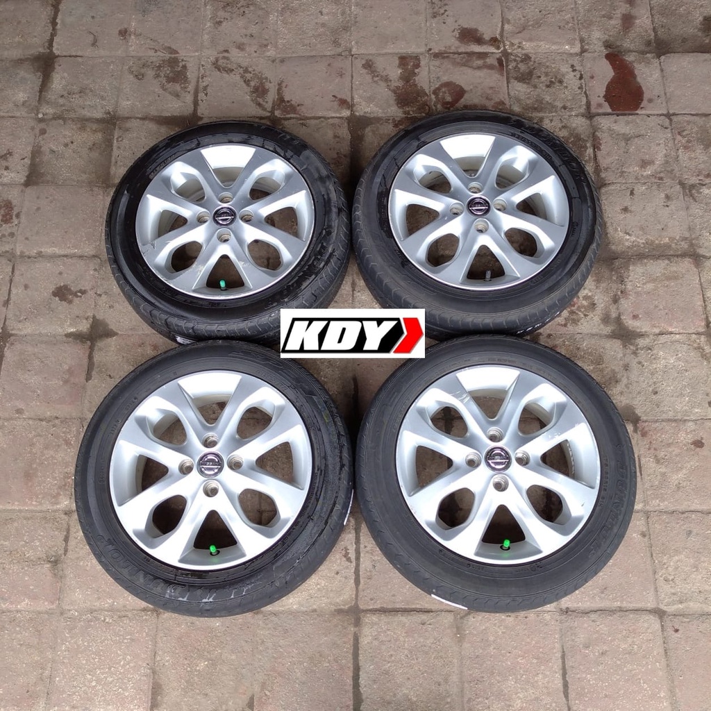 VELG ORIGINAL COPOTAN MOBIL NISSAN MARCH RING 15 + BAN BAN BONUS DATSU BRIO AGYA CALYA