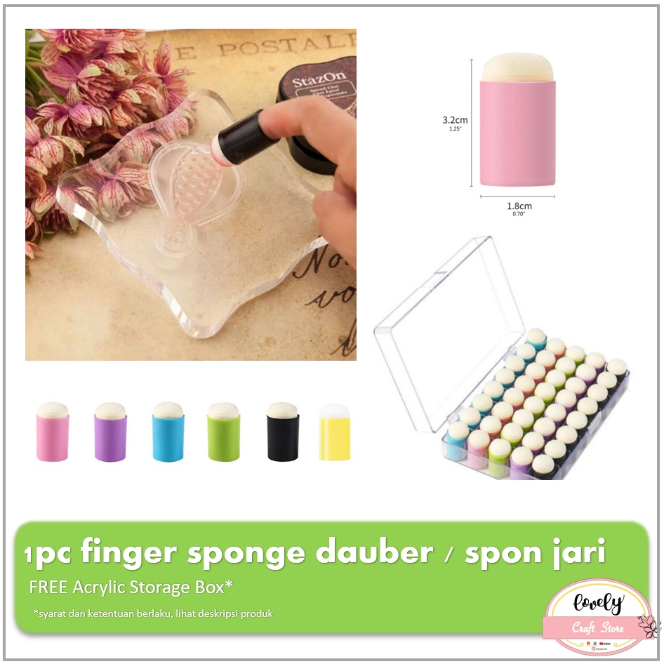 

LovelyCraftStore | 1pc spon jari, finger sponge dauber for art, painting, stamping, inkpad, aplikasi tinta stamp