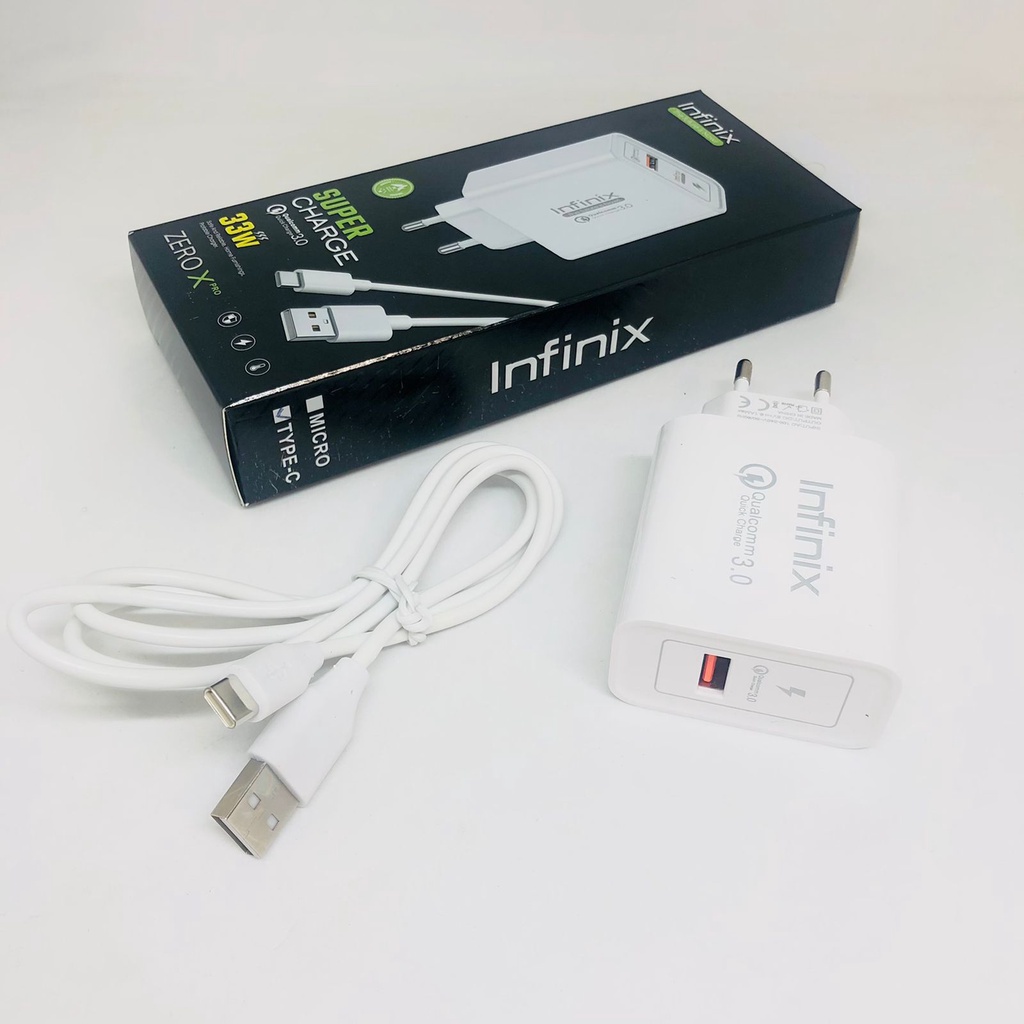 CHARGER INFINIX SUPER CHARGE QC 3.0 33W ZERO XPRO + PACKING MICRO DAN TYPE C BY SMOLL