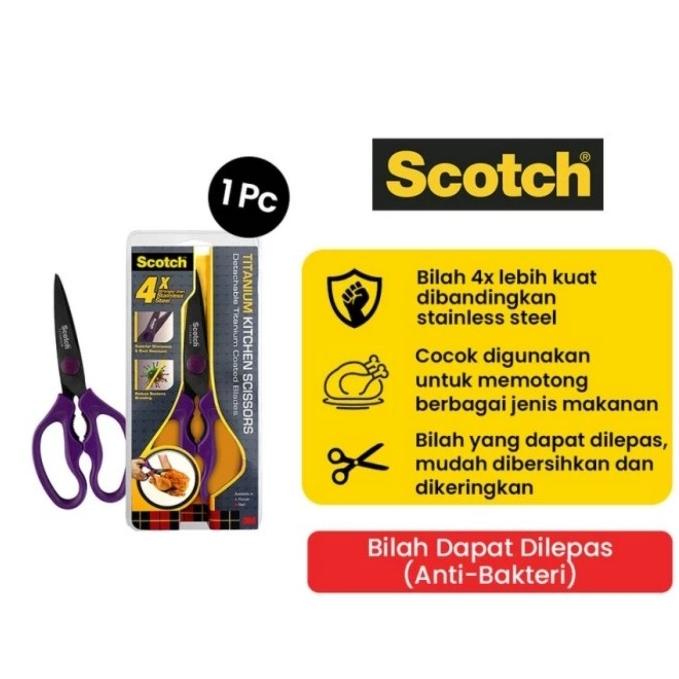 

3M Scotch Titanium Kitchen Scissors Detachable KS-DT Purple 9inch
