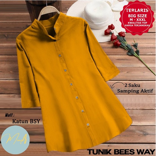 Baju Wanita Tunik Bees way Crinkle