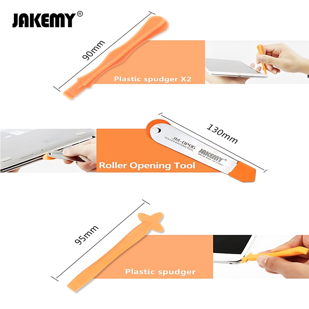 Jakemy Opening Tool Congkelan Stainless Steel Roller Lengkap Set Original JM-OP15