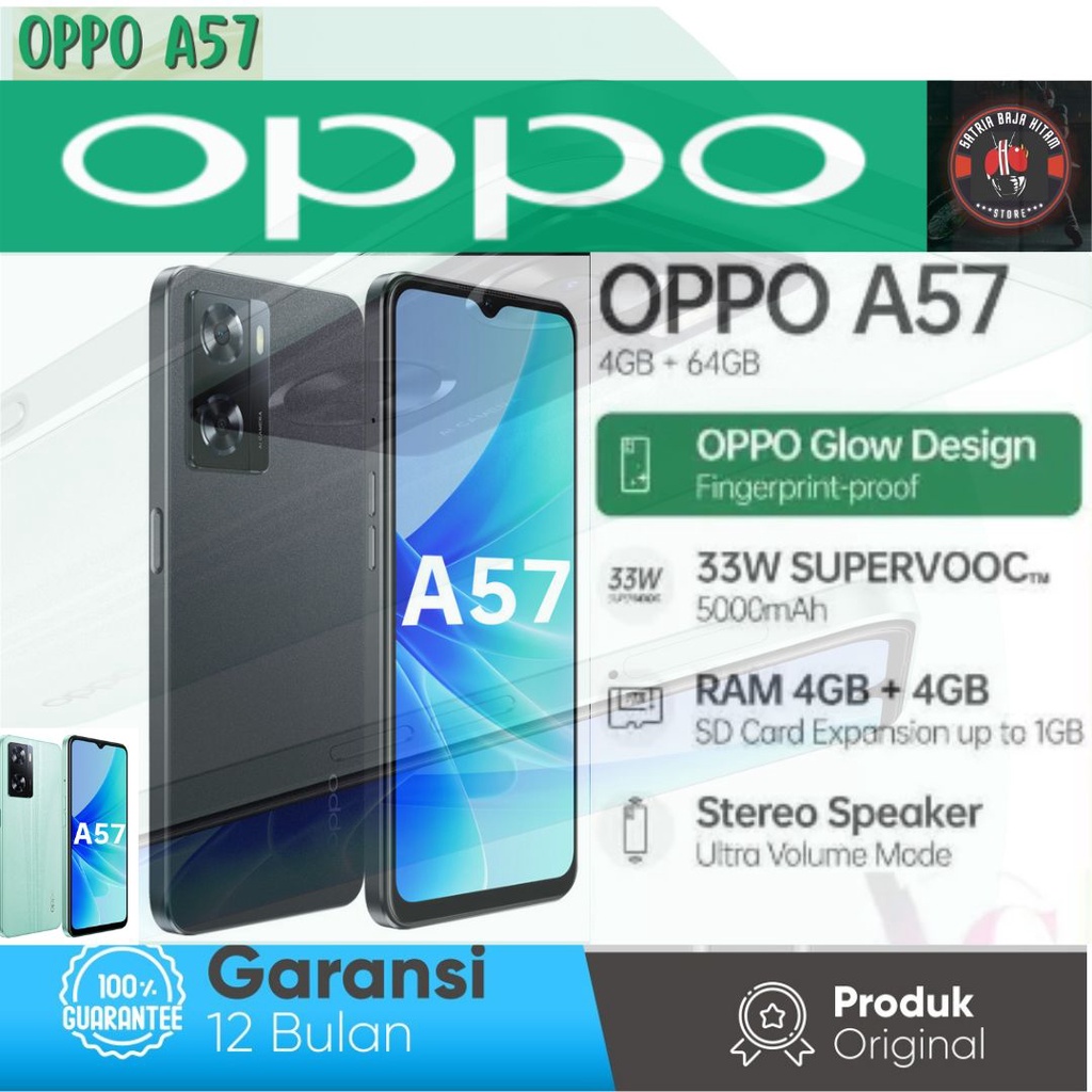 OPPO A57 4/64GB RAM 4 ROM 64 GB-GARANSI RESMI