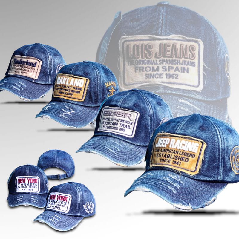 Topi Levis permium Topi Pria Import Denim Topi Baseball Topi Cowok Rem QP600 Topi Ny Logo Kecil Bord