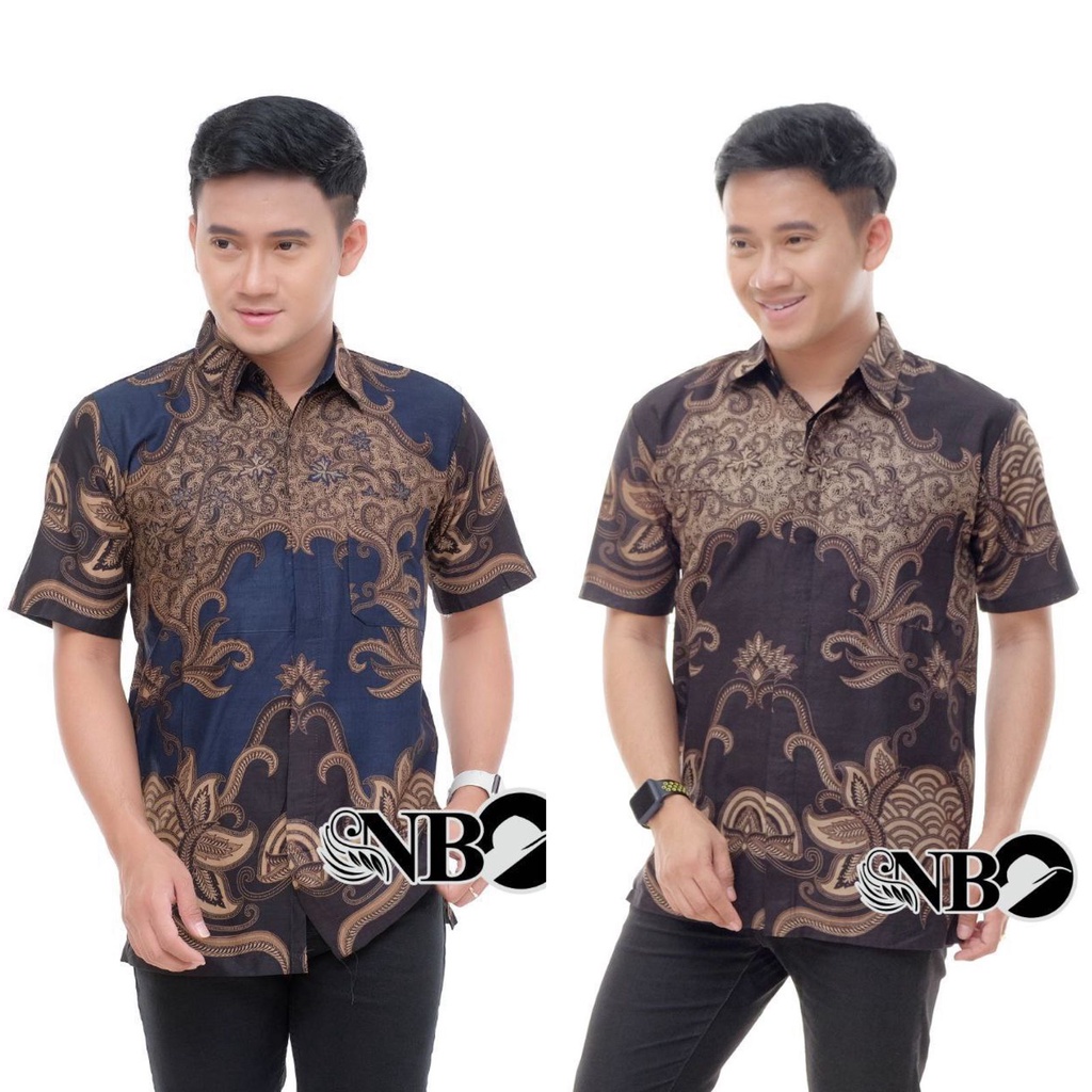 Kemeja batik lengan pendek motif wolak walik