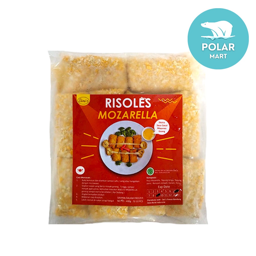 Dini's Risoles Mozarella Keju Isi 10pcs 400 Gram (FROZEN FOOD BANDUNG)