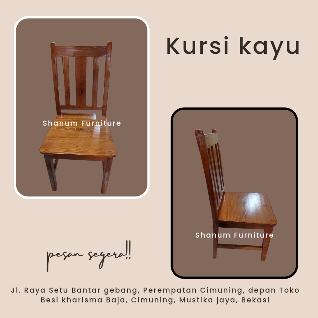 Kursi kayu, Kursi makan, Kursi duduk Kayu jatibelanda