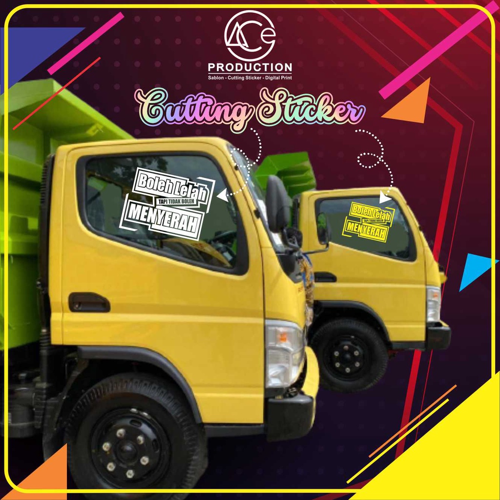 STIKER KATA-KATA KACA MOBIL TRUCK L300 STIKER TULISAN PINTU