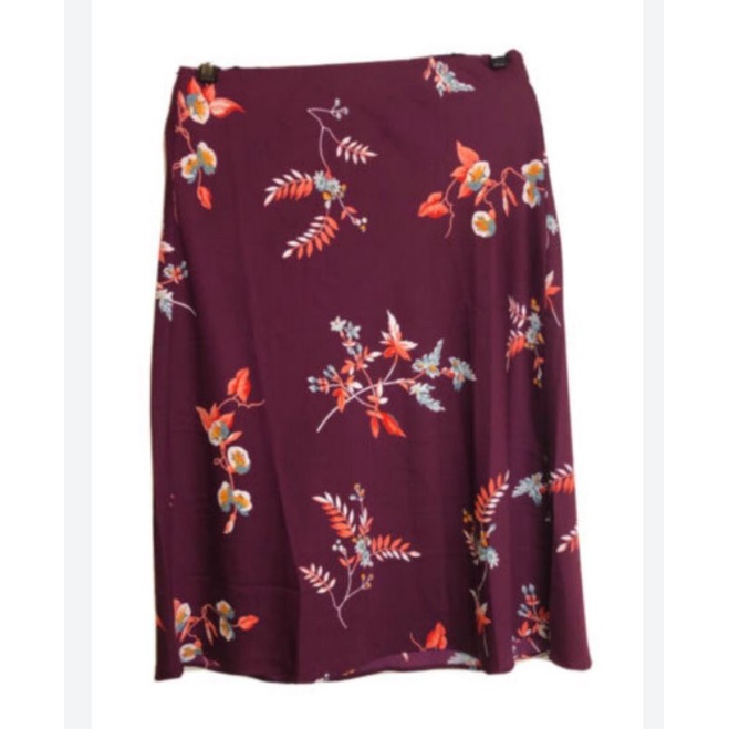 Loft Animal Print Pull On Midi Skirt silk