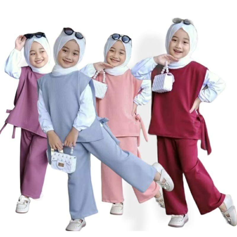 Baju Anak Perempuan Terbaru 2 - 12 Tahun // Chika Set 3in 1 // Setelan Anak Cewek 2022 // Baju Musli