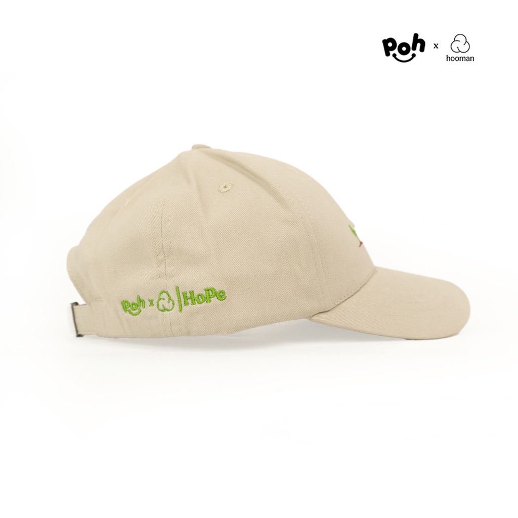 POH X HOOMAN - Sunflower Cap - Topi Baseball Broken White Unisex